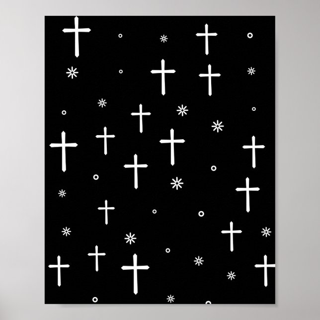 Poster Padrão de cruzamentos e estrelas (Frente)