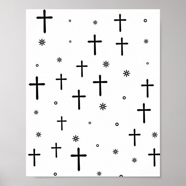 Poster Padrão de cruzamentos e estrelas (Frente)