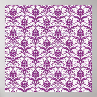 Poster Padrão de Damasco Roxo
