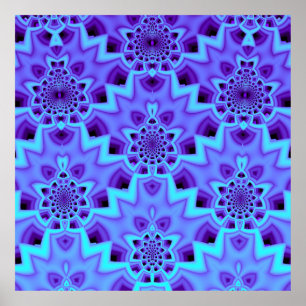 Poster Padrão de Damasco Roxo