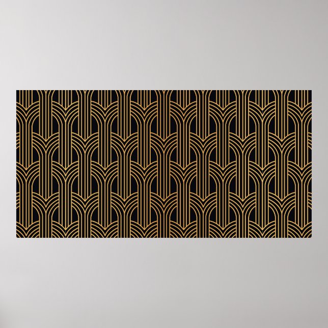 Poster Padrão de Deco de Arte Invisível. Minim geométrico (Frente)