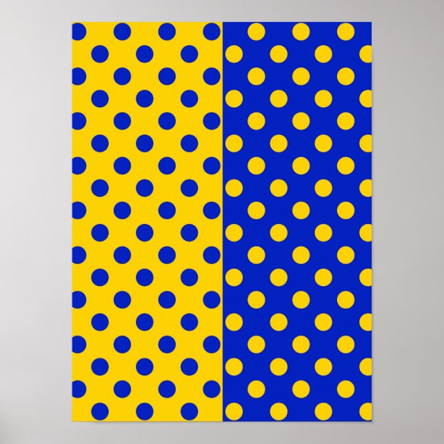 Poster Padrão de design de bolinhas amarelas e azuis meio (Frente)