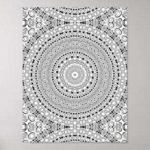 Poster Padrão de Design de Página para Colorir Anéis de P