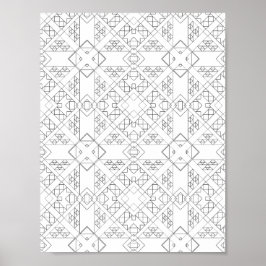 Poster Padrão de Design de Página para Colorir Grade de D