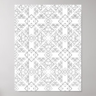 Poster Padrão de Design de Página para Colorir Grade de D
