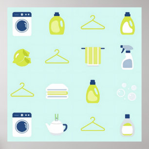 Poster Padrão de Dia de Roupa Limpa