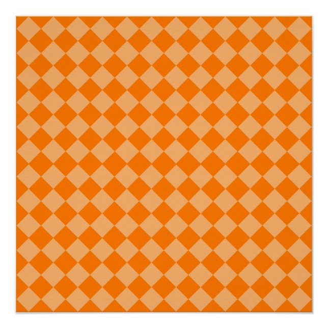 Pôster Padrão de Diamante de Combinação Laranja STaylor (Frente)