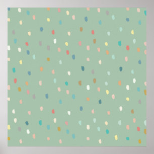 Poster Padrão De Dotty Multicoloração Bastante Em Verde S