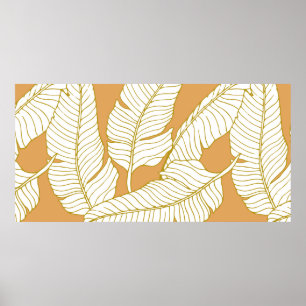 Poster Padrão de elegância abstrata com ilustração floral