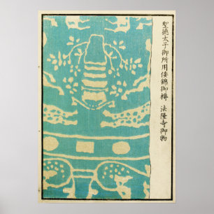 Poster Padrão de Esmalte Cloisonné Chinês de 1880