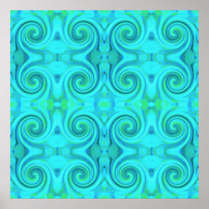 Poster Padrão de espiral de Arte Líquida de Abstrato Az