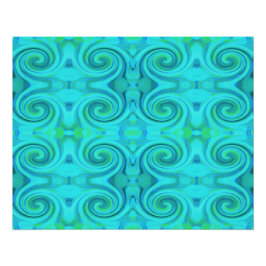 Pôster Padrão de espiral de Arte Líquida de Abstrato Azul