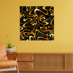 Poster Padrão de espiral do Abstrato do ouro