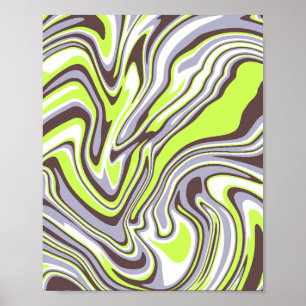 Poster Padrão de espiral verde abstrato