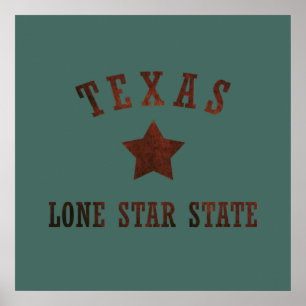 Poster padrão de estilo do tipo selvagem do texas rústico