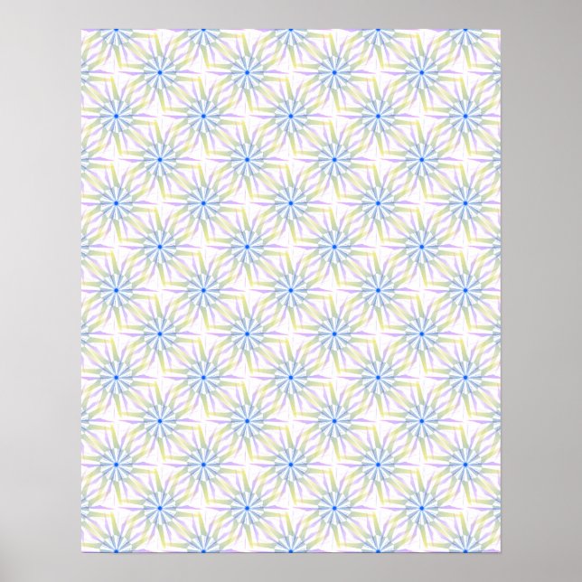 Poster Padrão de Estrela Colorida de Mandala (Frente)