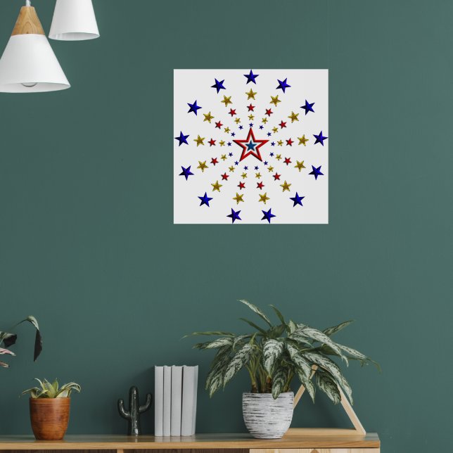Pôster Padrão de Estrelas Patrióticas (Sala de Estar 1)