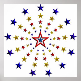 Pôster Padrão de Estrelas Patrióticas