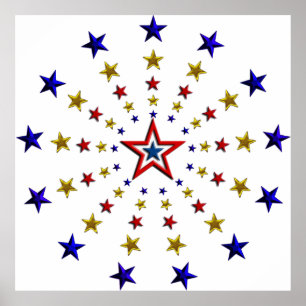 Pôster Padrão de Estrelas Patrióticas