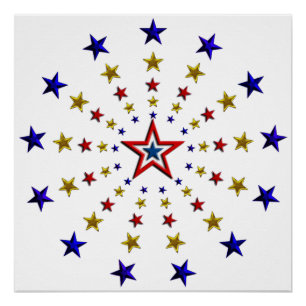 Pôster Padrão de Estrelas Patrióticas 20x20