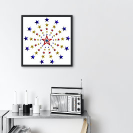 Poster Padrão de Estrelas Patrióticas Pequenas