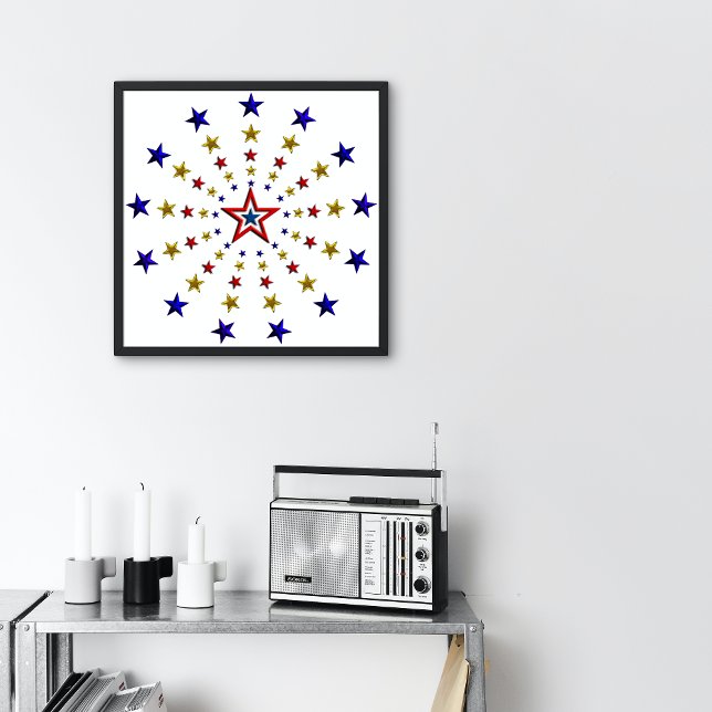 Poster Padrão de Estrelas Patrióticas Pequenas (Criador carregado)