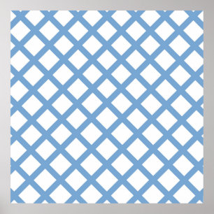 Poster Padrão de Faixa de Diamante do Harlequin Branco Az