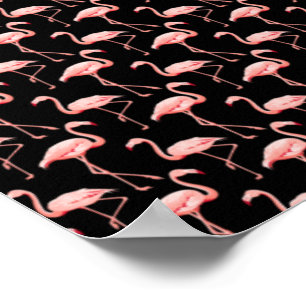 Poster Padrão de Flamingo Ave Rosa Amante de Animal Tropi