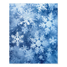 Padrão de Floco de Neve Azul Inverno Congelado