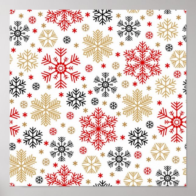 Poster Padrão de flocos de neve (Frente)