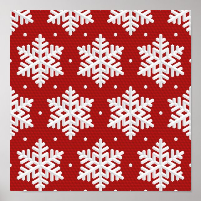Poster Padrão de flocos de neve (Frente)