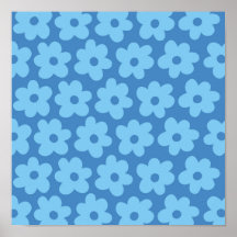 Padrão de Flor Azul Anterior Hippie Y2K