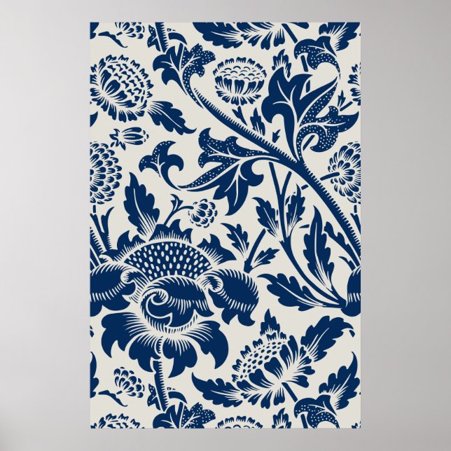 Poster padrão de flor de crisântemo William Morris (Frente)