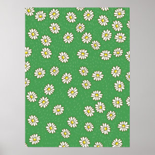 Poster padrão de flor de margarida