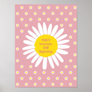 Poster Padrão de flor de margarida - Citação de pureza, i