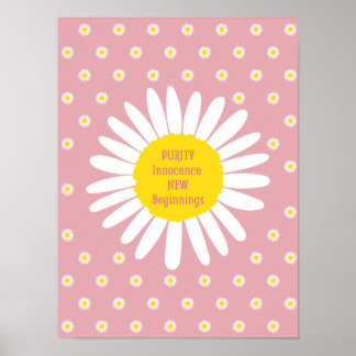 Poster Padrão de flor de margarida - Citação de pureza, i
