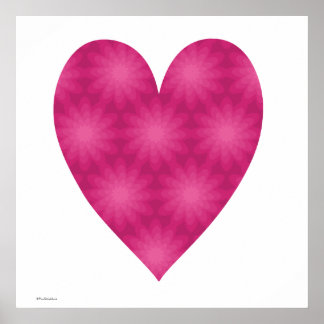 Poster Padrão de Flor Rosa