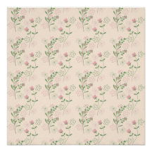 Padrão de Flor Verde Rosa Y2K 70s Rosa Verde