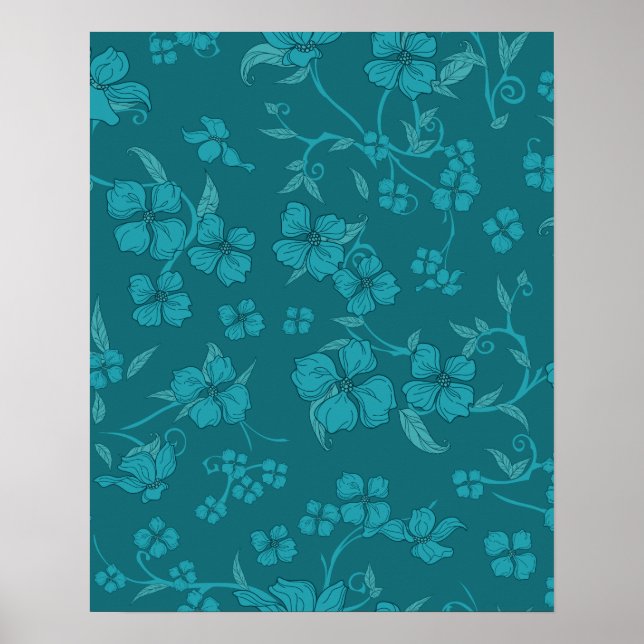 Poster Padrão de Flores Assustadoras 9 (Frente)
