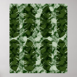Poster padrão de folhas desenho de folhas de bananeira