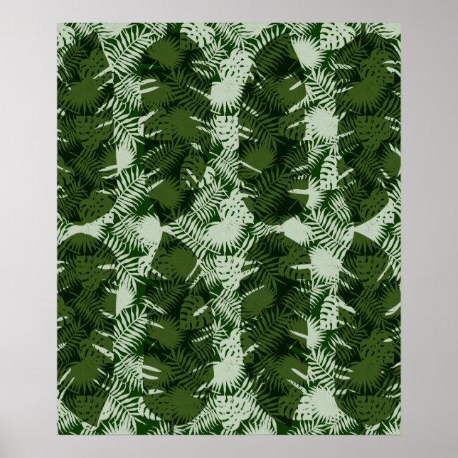 Poster padrão de folhas desenho de folhas de bananeira  (Frente)