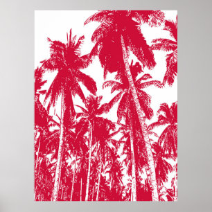 Poster Padrão de folhas. Palmeiras tropicais