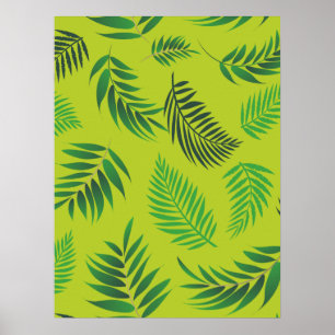 Poster Padrão de Folhas Tropicais 12