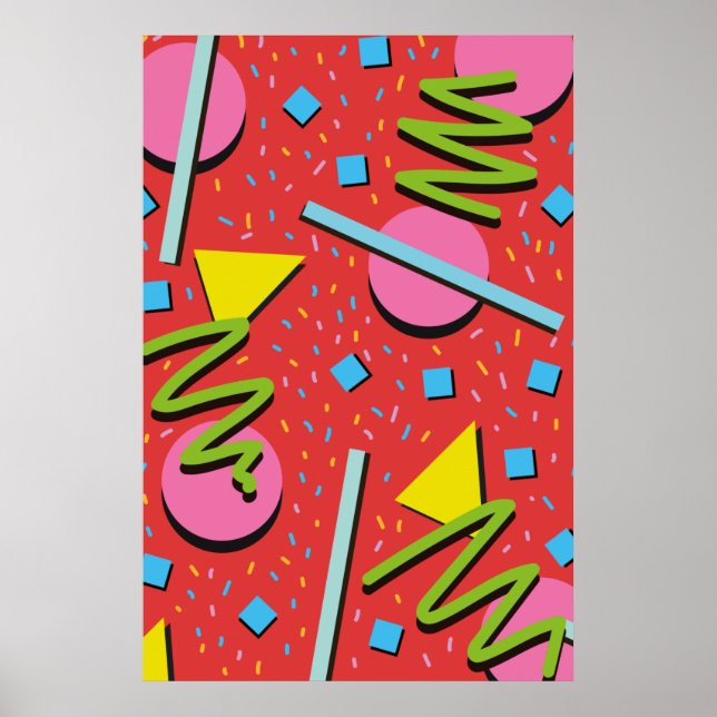 Poster Padrão de formas 90s (Frente)