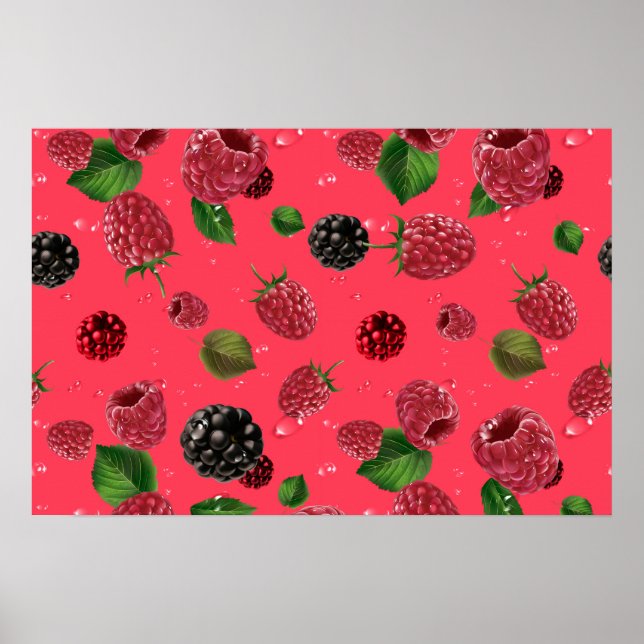 Poster Padrão de Framboesa (Frente)