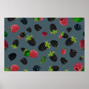 Poster Padrão de framboesa 2