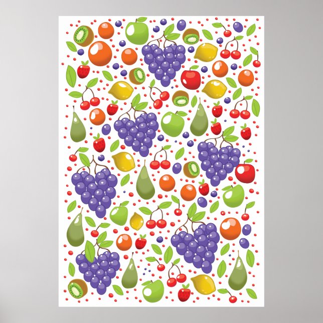 Poster Padrão de Fruta cúbica (Frente)