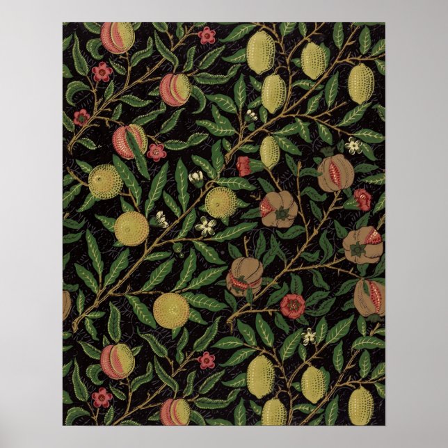 Poster Padrão de fruta de William Morris (Frente)