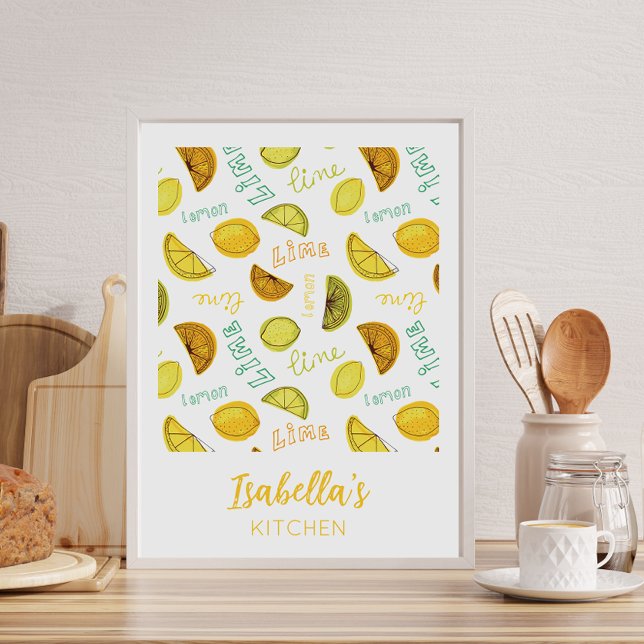 Poster Padrão de Frutas Zesty de Limão & Lima (Criador carregado)