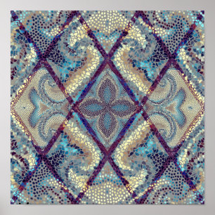 Poster Padrão de fundo sem costura. Padrão artístico m